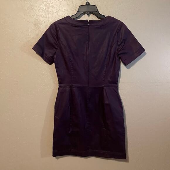 White House Black Market Deep Amethyst V-Neck Mini Dress - Size 6 - Picture 3 of 10